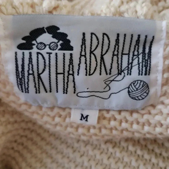 Vintage Boho M/L Cottagecore Grandmacore Hand Knit Cotton Longline Cardigan - Picture 2 of 8